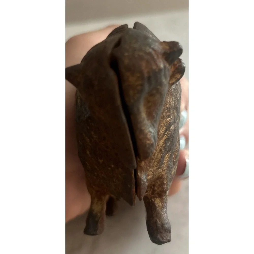 Vintage Cast Iron Buffalo Bison Coin Still Bank 3 1/2